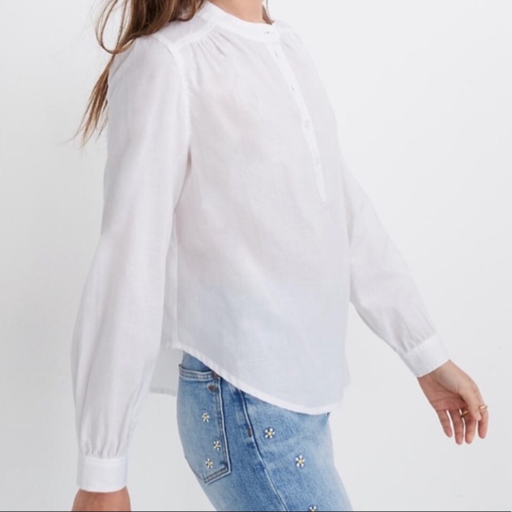 MADEWELL White Cotton Long Sleeve Blouse
